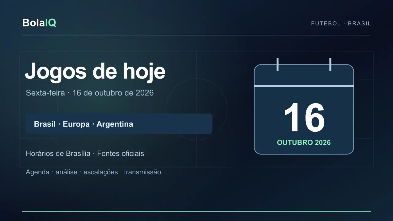 Jogos de hoje — Sexta-feira · 16 de outubro de 2026