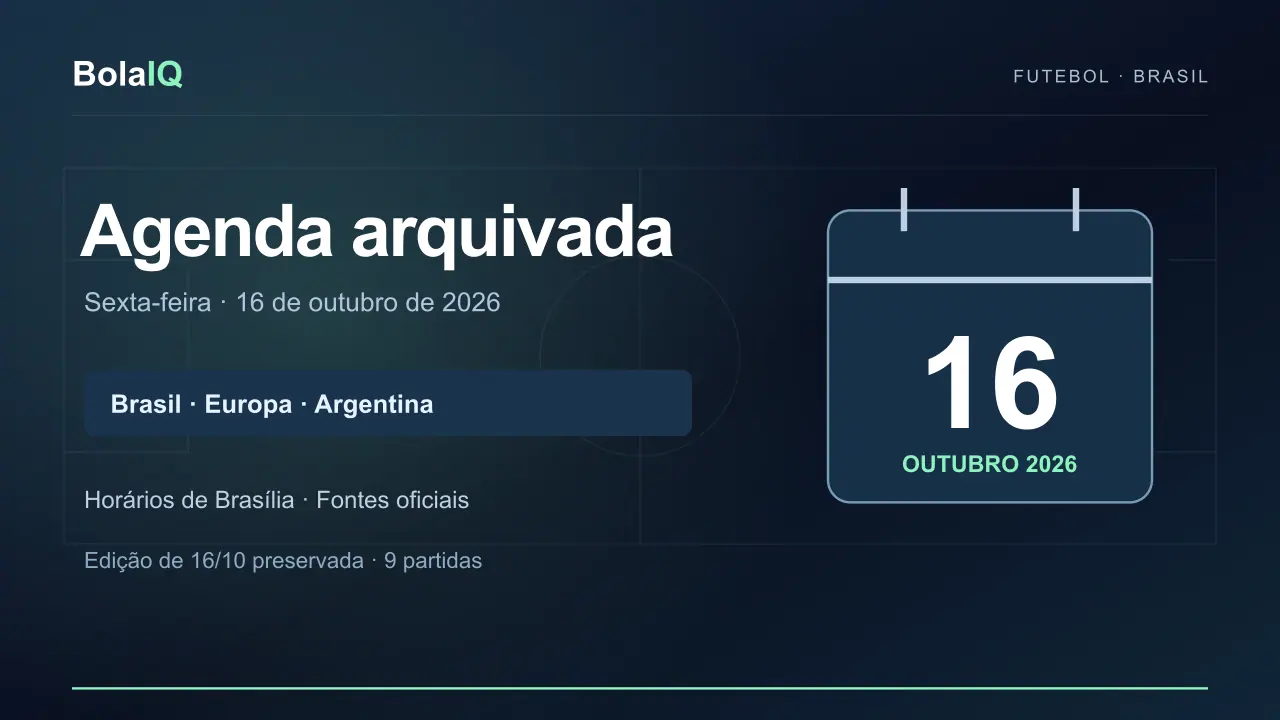 Arquivo da agenda de 16 de outubro de 2026