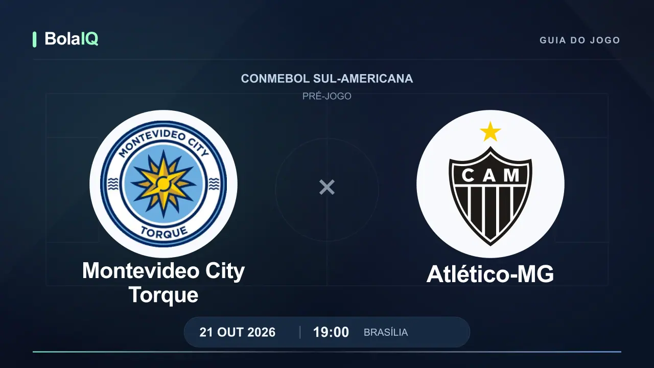 Montevideo City Torque x Atlético-MG: emblemas dos clubes, 21/10/2026, 19:00 de Brasília.