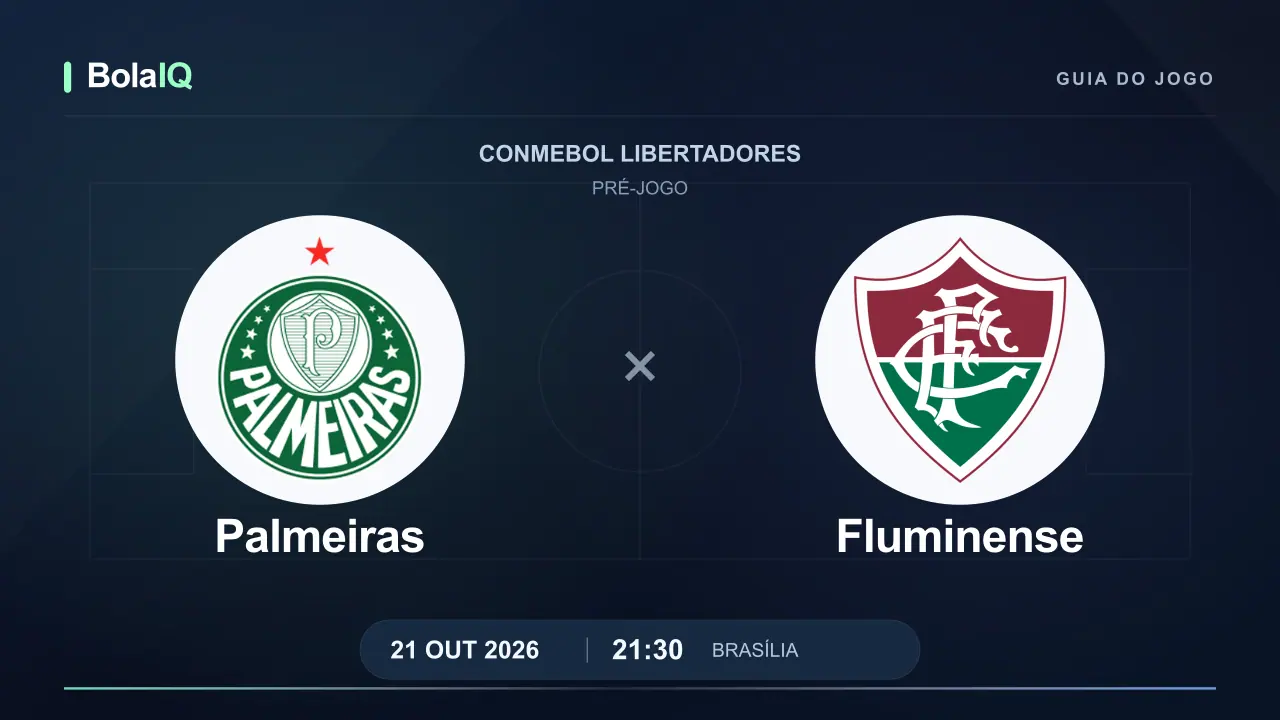 Palmeiras x Fluminense: emblemas dos clubes, 21/10/2026, 21:30 de Brasília.