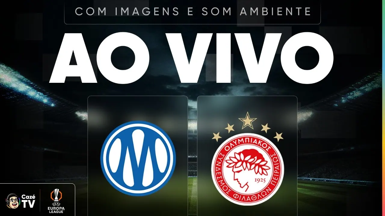 Marseille x Olympiacos: arte da transmissão da CazéTV para o jogo de 15 de outubro de 2026.