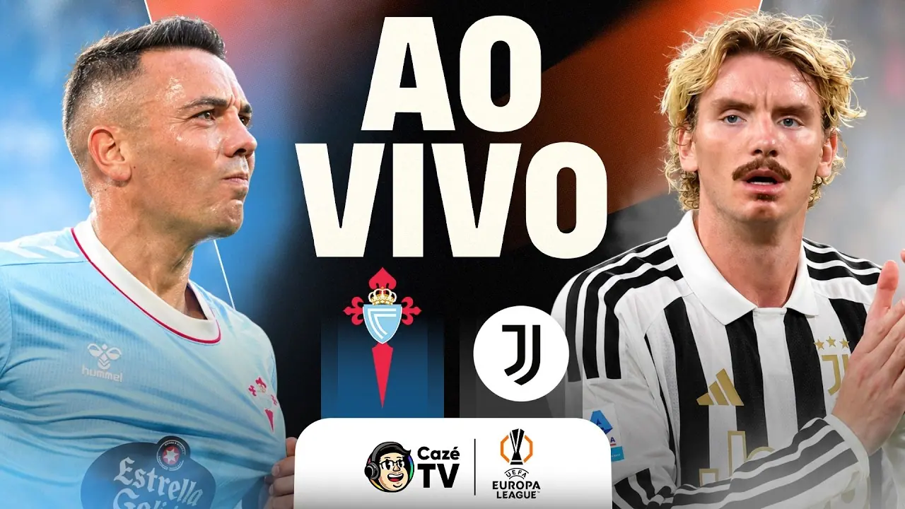 Celta de Vigo x Juventus: arte da transmissão da CazéTV para o jogo de 15 de outubro de 2026.