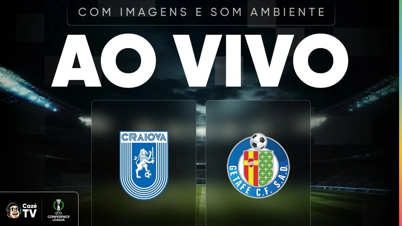 Universitatea Craiova x Getafe: arte da transmissão da CazéTV para o jogo de 15 de outubro de 2026.